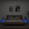 Tables de chevet murales avec lumières LED 2 pcs gris béton 