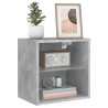 Tables de chevet murales avec lumières LED 2 pcs gris béton 