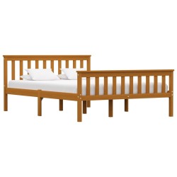 Cadre de lit sans matelas marron miel pin massif 140x200 cm 