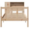 Lit bibliothèque sans matelas 90x190 cm bois de pin massif 