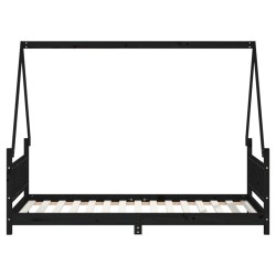 Cadre de lit pour enfants noir 90x190 cm bois de pin massif 