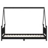 Cadre de lit pour enfants noir 90x190 cm bois de pin massif 