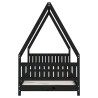 Cadre de lit pour enfants noir 90x190 cm bois de pin massif 