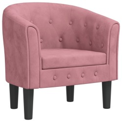 Fauteuil rose velours 