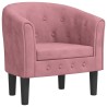 Fauteuil rose velours 
