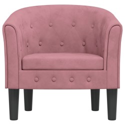 Fauteuil rose velours 