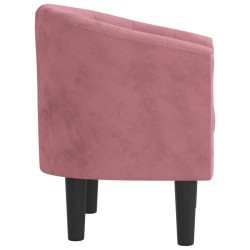 Fauteuil rose velours 