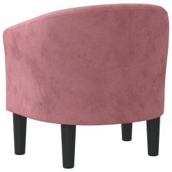 Fauteuil rose velours 