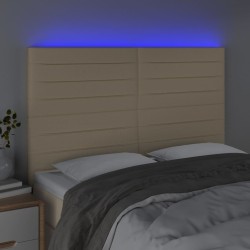 Tête de lit à LED Crème 144x5x118/128 cm Tissu 