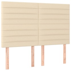 Tête de lit à LED Crème 144x5x118/128 cm Tissu 