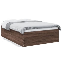 Cadre de lit sans matelas chêne marron 120x200 cm 