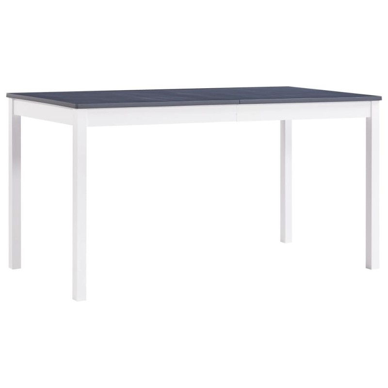 Table à manger Blanc et gris 140x70x73 cm Bois de pin Table à manger Blanc et gris 140x70x73 cm Bois de pin