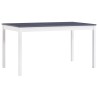 Table à manger Blanc et gris 140x70x73 cm Bois de pin 