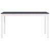 Table à manger Blanc et gris 140x70x73 cm Bois de pin 