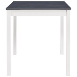 Table à manger Blanc et gris 140x70x73 cm Bois de pin 