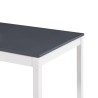 Table à manger Blanc et gris 140x70x73 cm Bois de pin 