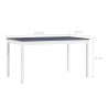 Table à manger Blanc et gris 140x70x73 cm Bois de pin 