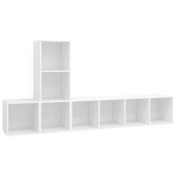 Ensemble de meuble TV 3 pcs Blanc Bois d'ingénierie 