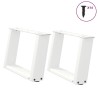 Pieds de table basse en U 2 pièces Blanc 40 x (30-31) cm Acier 