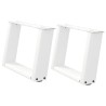 Pieds de table basse en U 2 pièces Blanc 40 x (30-31) cm Acier 