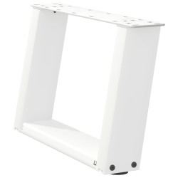Pieds de table basse en U 2 pièces Blanc 40 x (30-31) cm Acier 