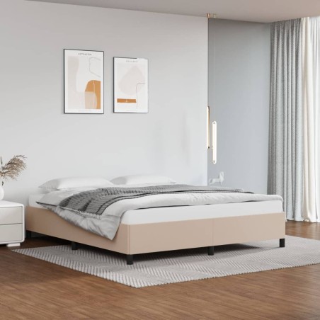 Cadre de lit sans matelas cappuccino 180x200 cm similicuir 
