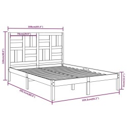 Cadre de lit sans matelas bois massif 160x200 cm 
