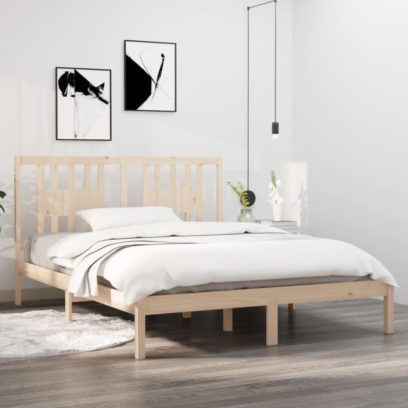 Cadre de lit Bois de pin massif 160x200 cm 
