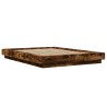 Cadre de lit sans matelas chêne fumé 140x190 cm 