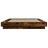Cadre de lit sans matelas chêne fumé 140x190 cm 