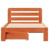 Cadre de lit sans matelas cire marron 75x190 cm bois pin massif 