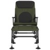 Chaise longue de pêche avec pieds à boue réglables pliable vert 