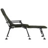 Chaise longue de pêche avec pieds à boue réglables pliable vert 