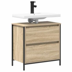 Meuble de salle de bain lavabo et tiroirs chêne sonoma 