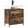 Meuble de salle de bain lavabo tiroirs chêne fumé 60x34,5x60 cm 