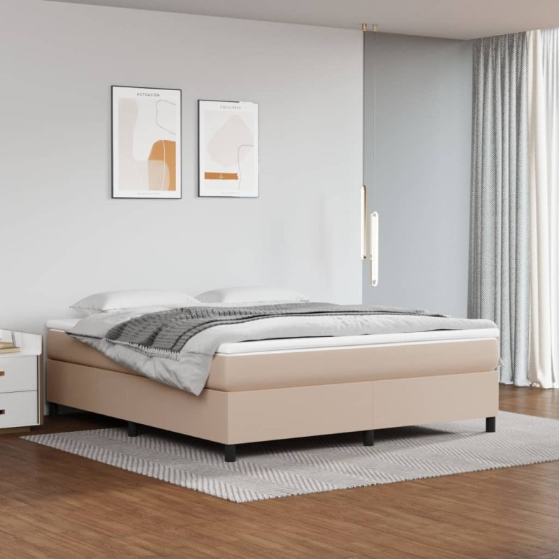 Cadre de lit sans matelas cappuccino 180x200 cm similicuir 