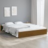 Cadre de lit sans matelas marron miel bois massif 150x200 cm 