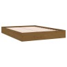 Cadre de lit sans matelas marron miel bois massif 150x200 cm 