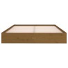 Cadre de lit sans matelas marron miel bois massif 150x200 cm 