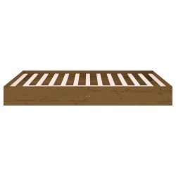 Cadre de lit sans matelas marron miel bois massif 150x200 cm 