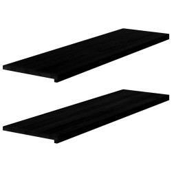 Appuis de fenêtre 2 pcs marron foncé bois de chêne massif 