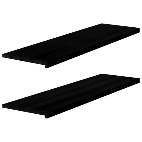 Appuis de fenêtre 2 pcs marron foncé bois de chêne massif 