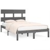 Cadre de lit sans matelas gris 135x190 cm bois massif 