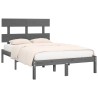 Cadre de lit sans matelas gris 135x190 cm bois massif 