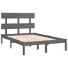 Cadre de lit sans matelas gris 135x190 cm bois massif 