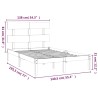 Cadre de lit sans matelas gris 135x190 cm bois massif 
