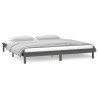 Cadre de lit à LED sans matelas gris 135x190 cm bois massif 