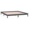 Cadre de lit à LED sans matelas gris 135x190 cm bois massif 
