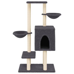 Arbre à chat avec griffoirs en sisal gris foncé 117 cm 