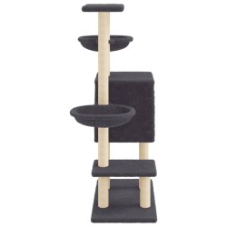Arbre à chat avec griffoirs en sisal gris foncé 117 cm 